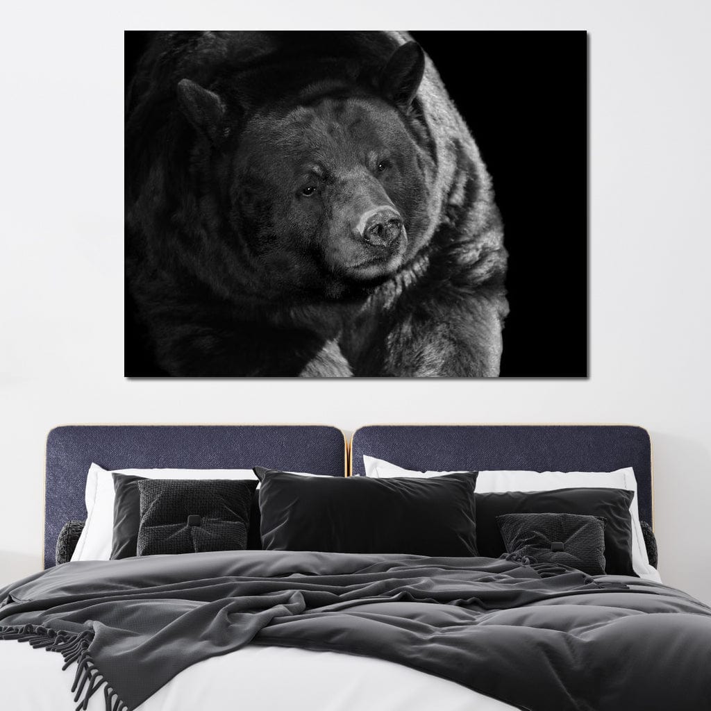 Black and White Bear Canvas Wall Art