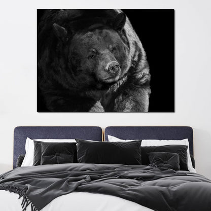 Black and White Bear Canvas Wall Art