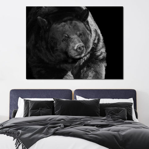 Black and White Bear Canvas Wall Art