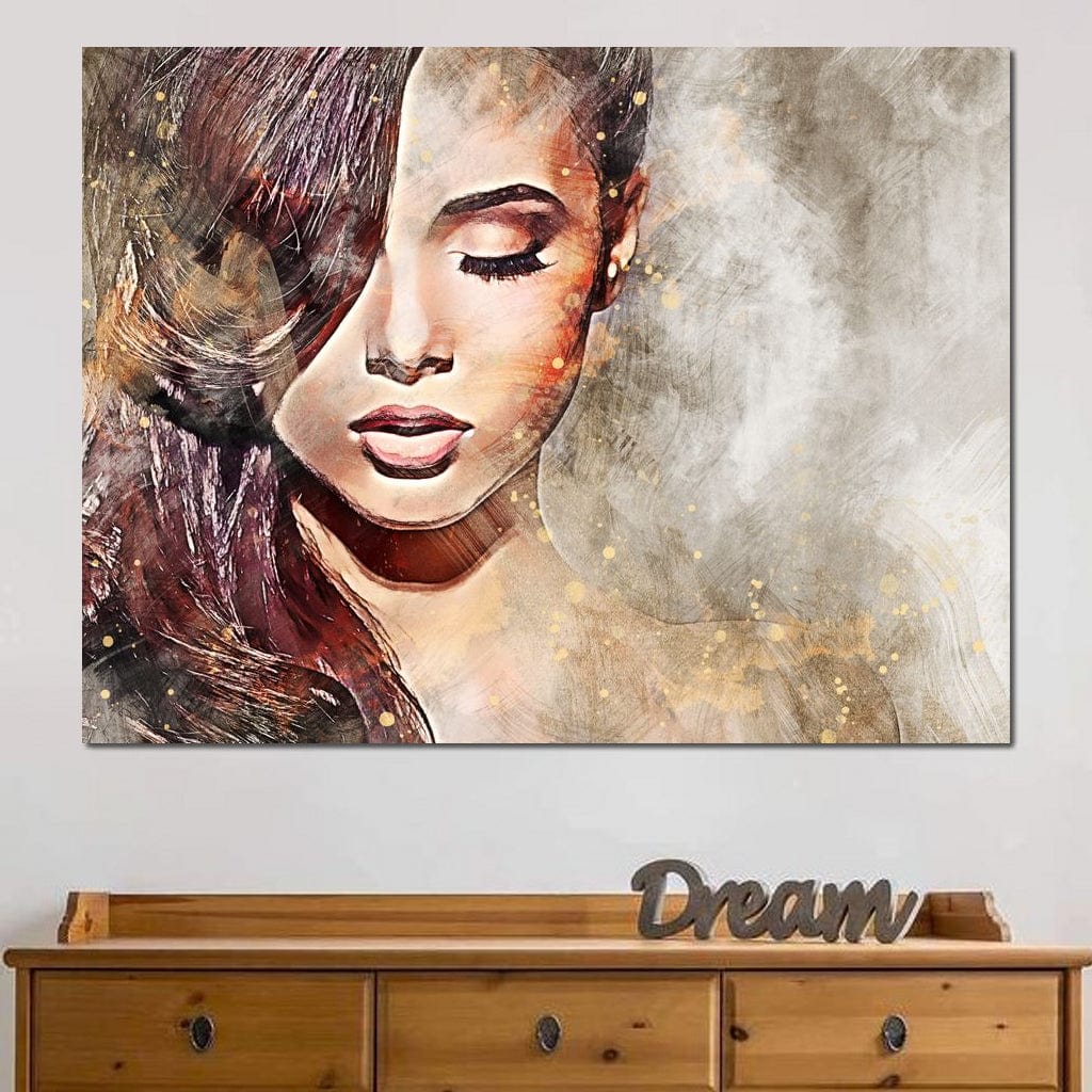 Girl Watercolor 4 - Mateo Canvas Wall Art