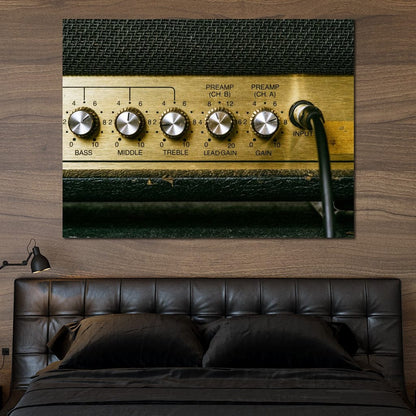 Vintage Electric Guitar Amplifier Canvas Wall Art