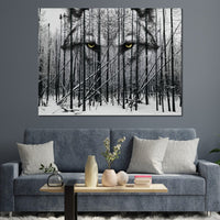 Wolf Winter Woods Canvas Wall Art