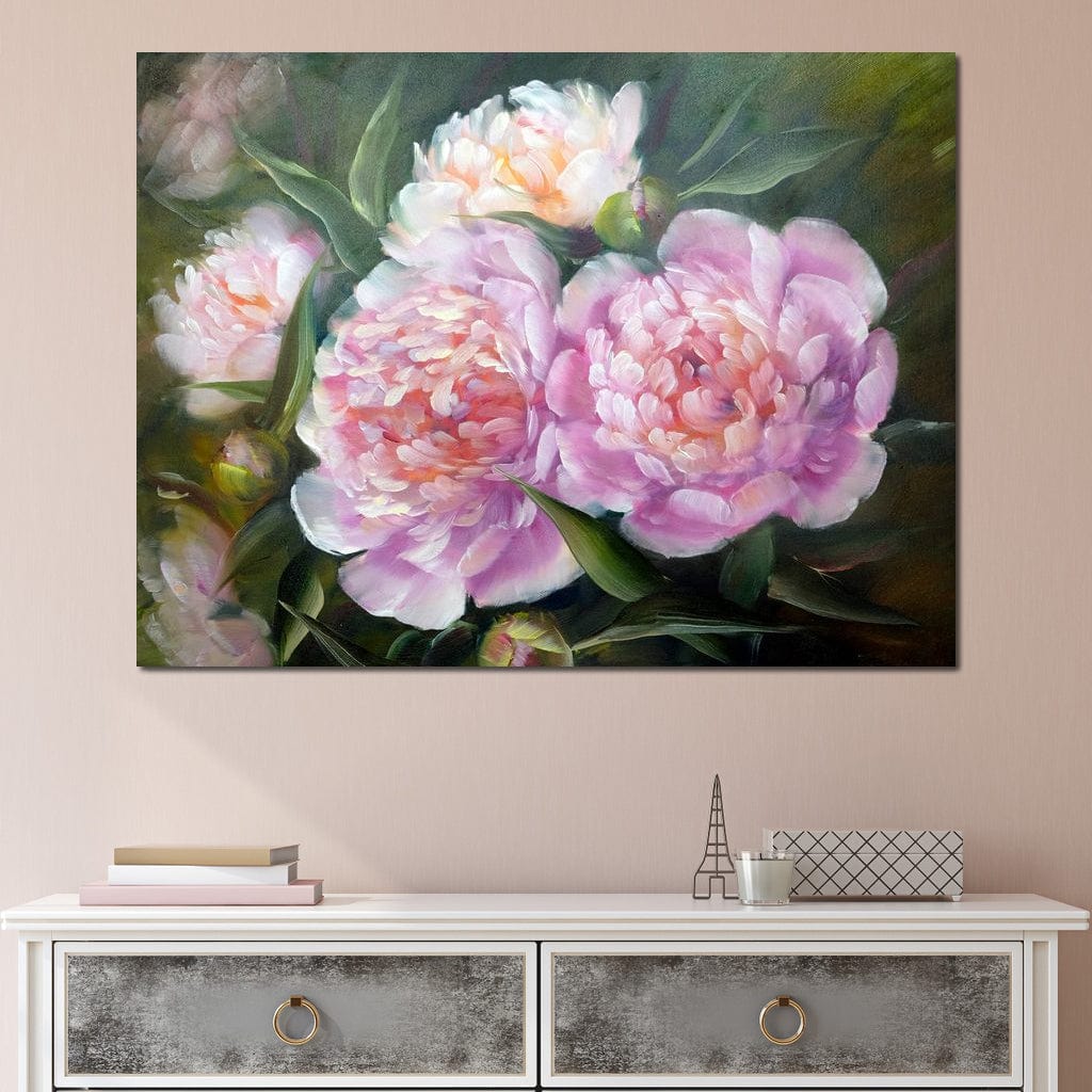 Blooming Peonies Canvas Wall Art