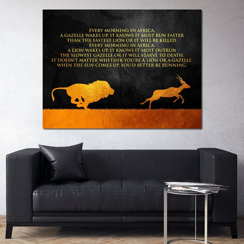 Lion & Gazelle Canvas Wall Art