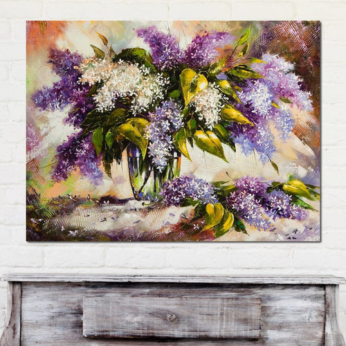 Lilac Bouquet Canvas Wall Art