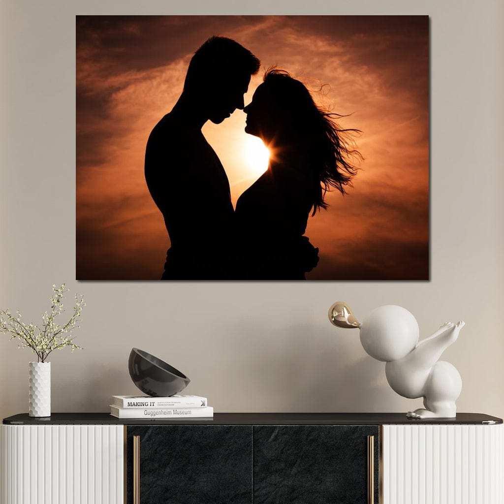 Couple by the Sunset Canvas Wall Art