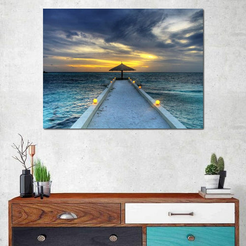 Maldivian Sunset Canvas Wall Art