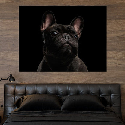 Black French Bulldog Canvas Wall Art