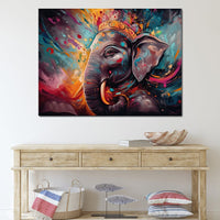Ganesh Color Splash Canvas Wall Art