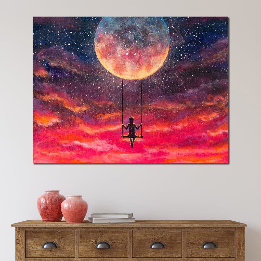 Moon Swing Canvas Wall Art