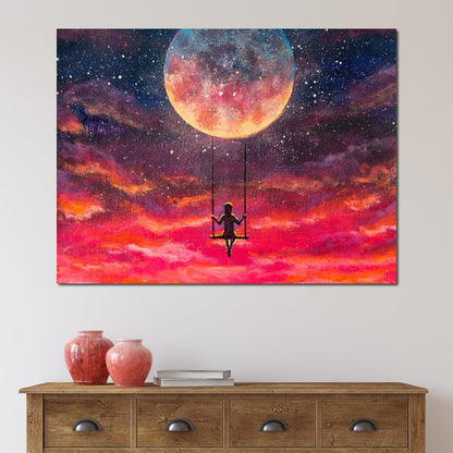 Moon Swing Canvas Wall Art