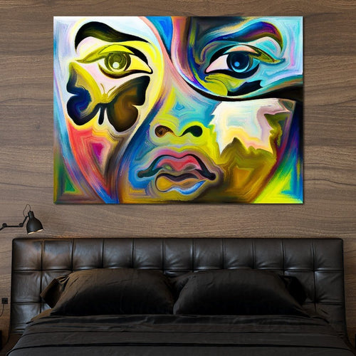 Multicolored Artistic Abstraction Canvas Wall Art