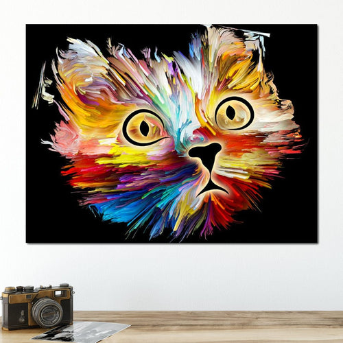 Colorful Cat Canvas Wall Art