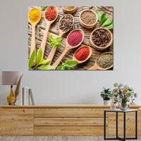 Assortment of Spices Canvas Wall Art