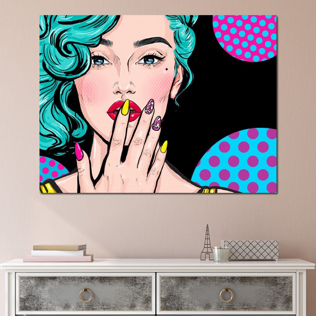 Pop Art Lady Canvas Wall Art