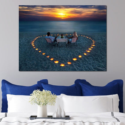 Valentine's Day Dinner Canvas Wall Art