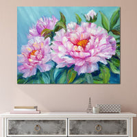 Asian Peonies Canvas Wall Art