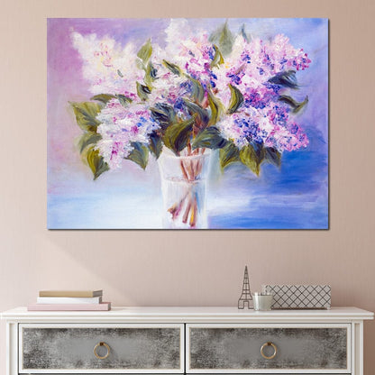 Lilacs in a Vase Canvas Wall Art