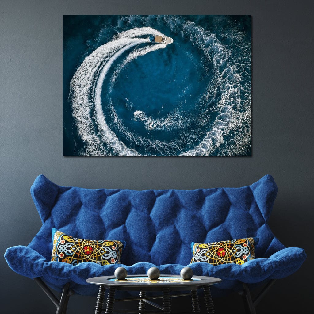 Boat Circle Canvas Wall Art