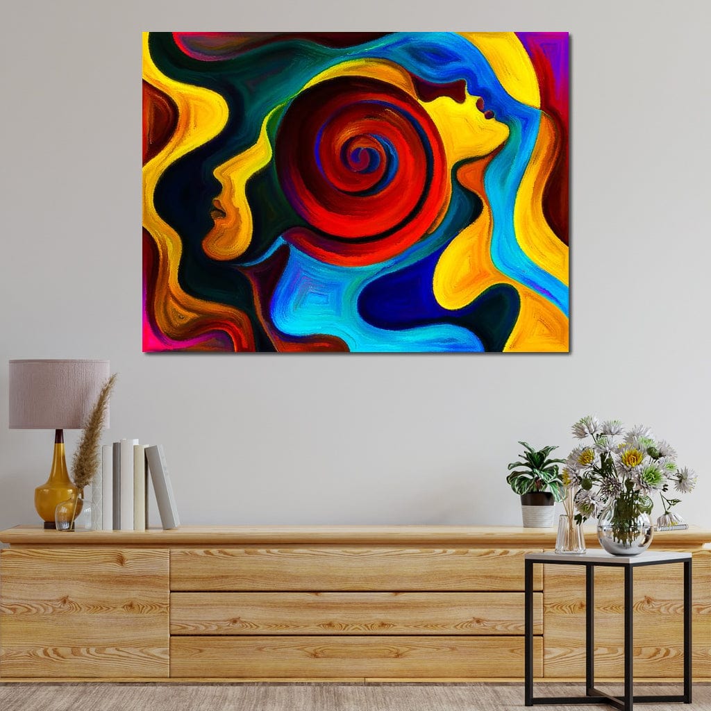 Red Swirl Canvas Wall Art