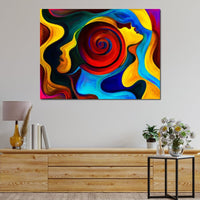 Red Swirl Canvas Wall Art