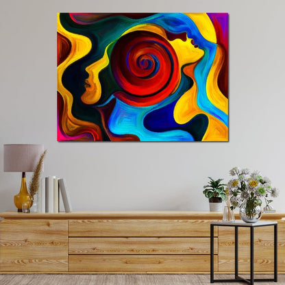 Red Swirl Canvas Wall Art