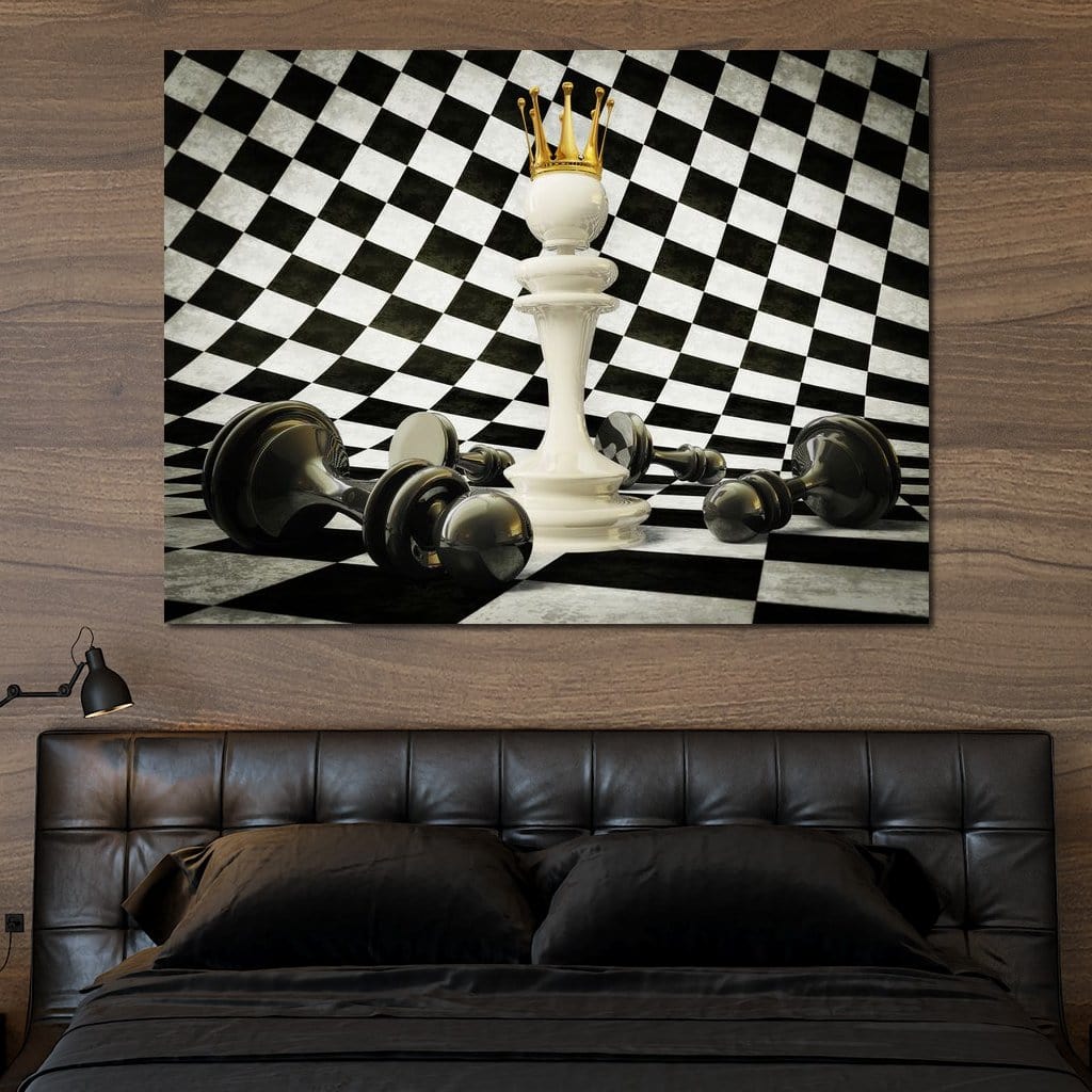 Chessboard King Canvas Wall Art