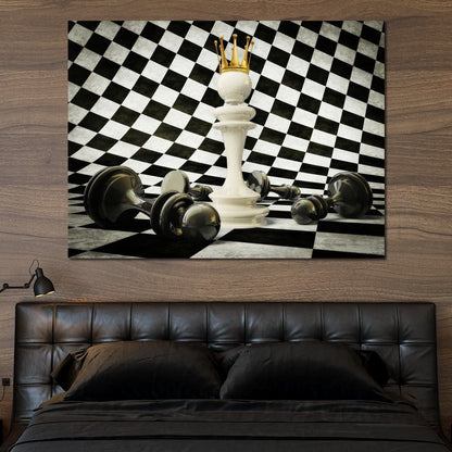 Chessboard King Canvas Wall Art