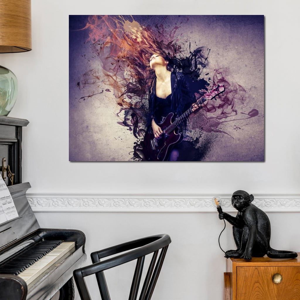 Guitar Splash Canvas Wall Art