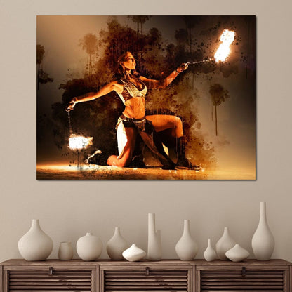 Flaming Nights Canvas Wall Art