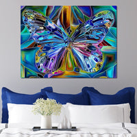 Multicolored Psychedelic Butterfly Canvas Wall Art