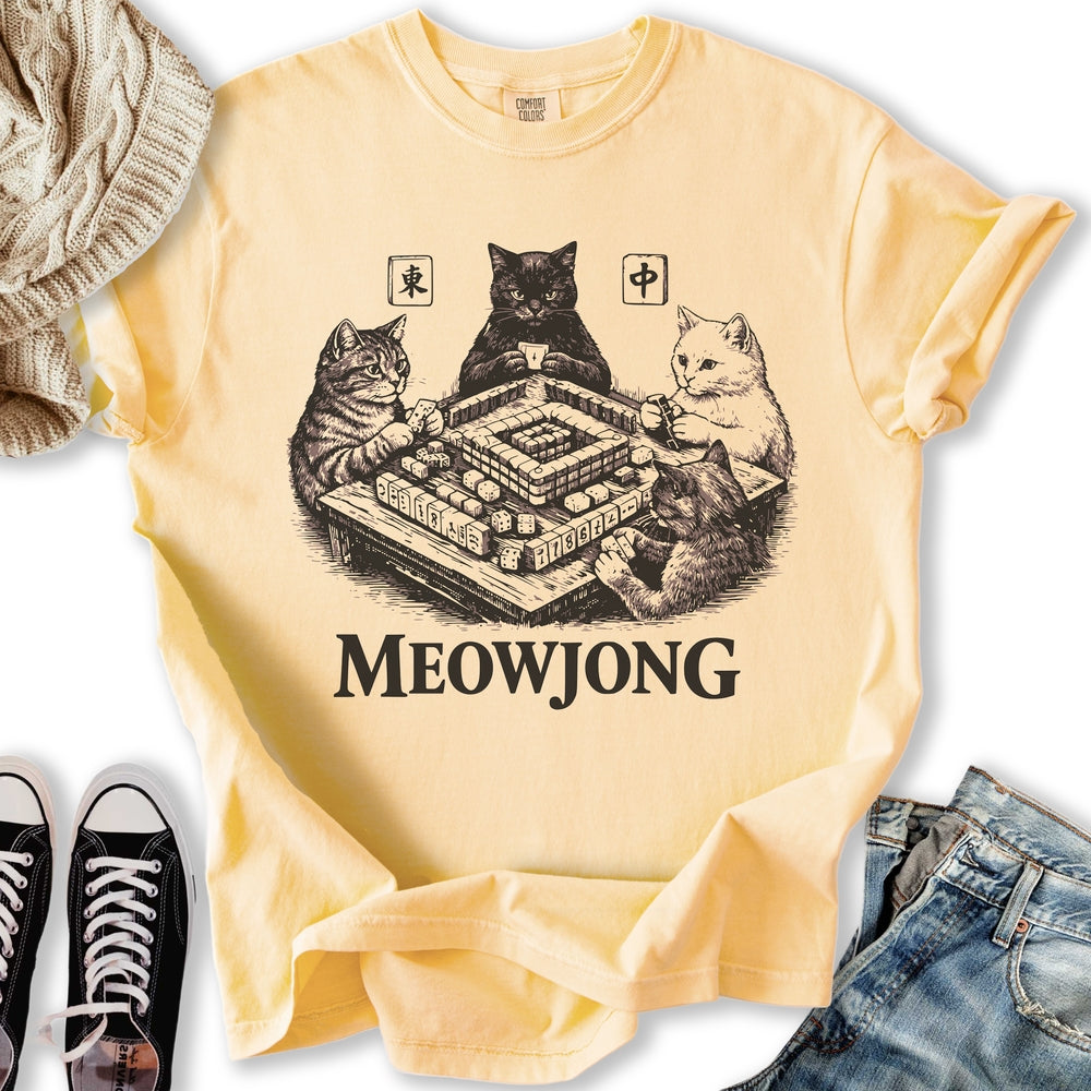 Meowjong Cat Relaxed Tee