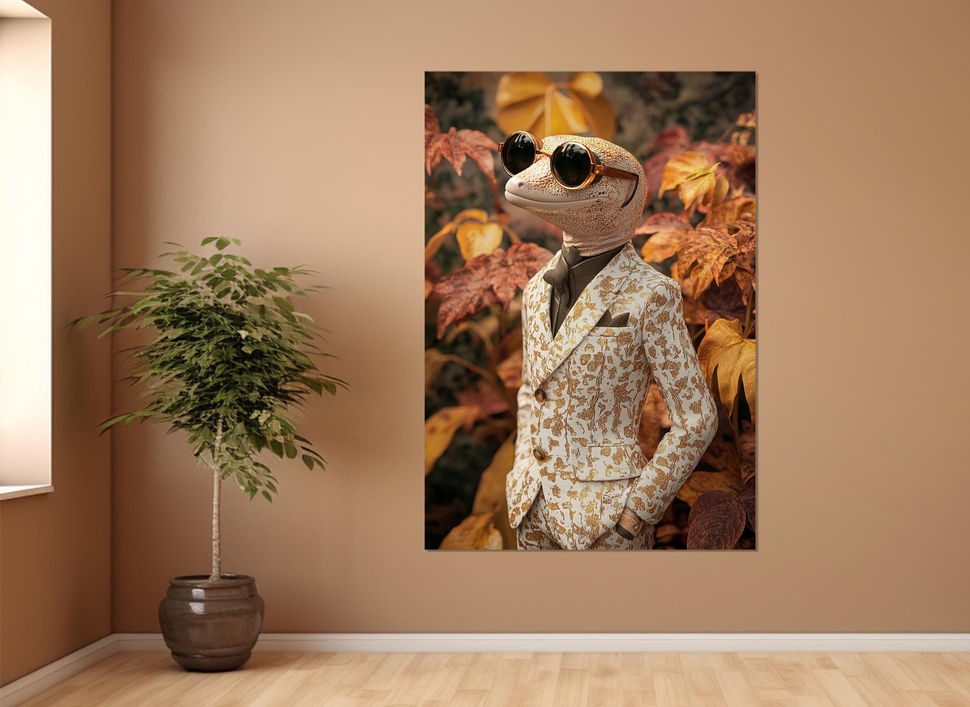 Gecko Canvas Print - Funny Wall Art | Quirky Home Decor, Party Wall Decor, Ready to Hang