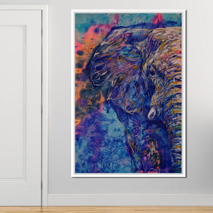 Blue Elephant Canvas Wall Art