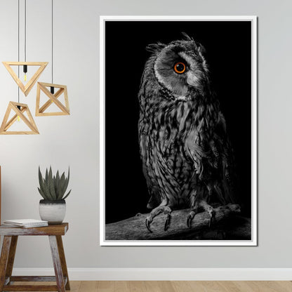 Black & White Owl Canvas Wall Art
