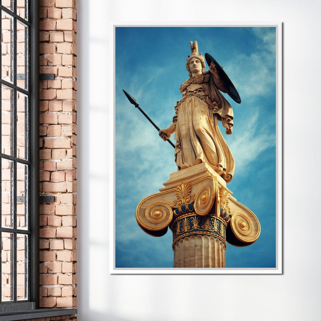 Athena Statue in Athens Canvas Wall Art