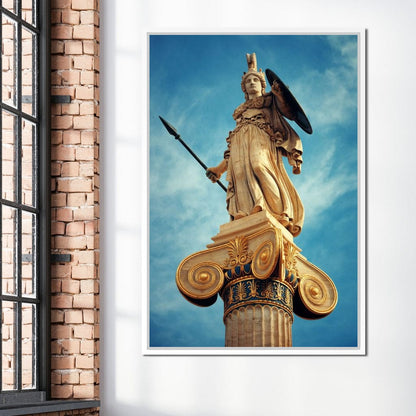 Athena Statue in Athens Canvas Wall Art