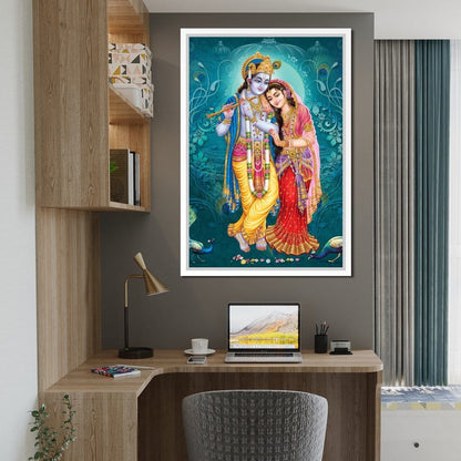 Radha & Krishna Couple Canvas Wall Art