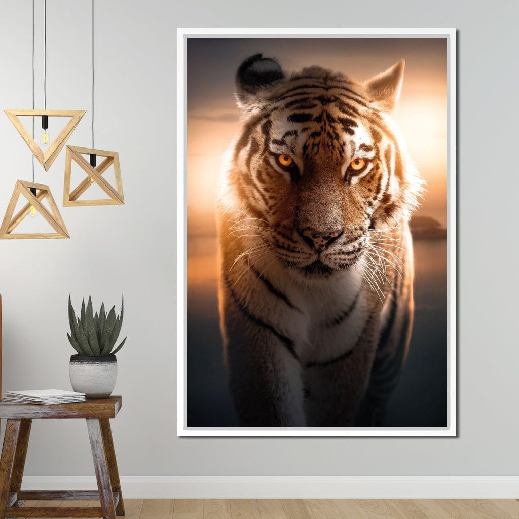 Tiger Orange Eyes Canvas Wall Art