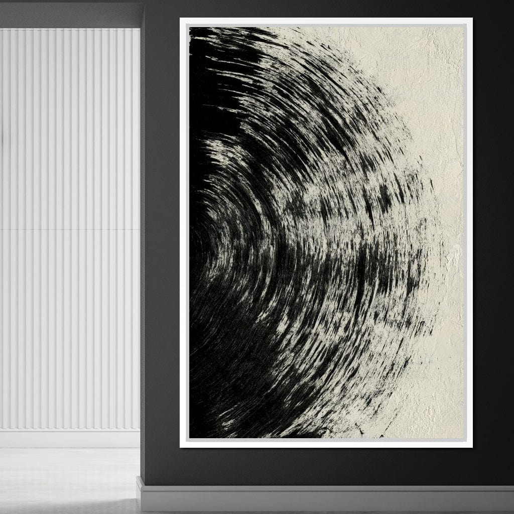 Abstract Black Circle Canvas Wall Art
