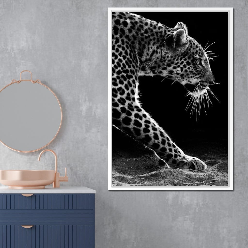 Black and white Leopard Canvas Wall Art