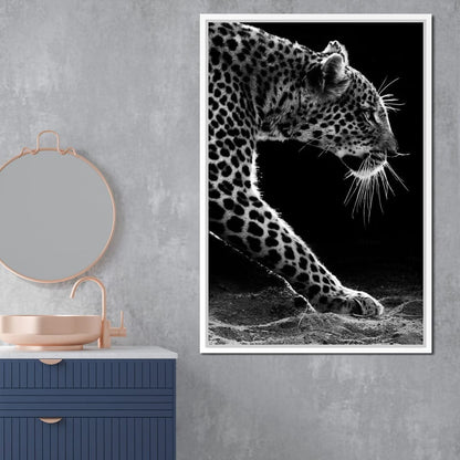 Black and white Leopard Canvas Wall Art