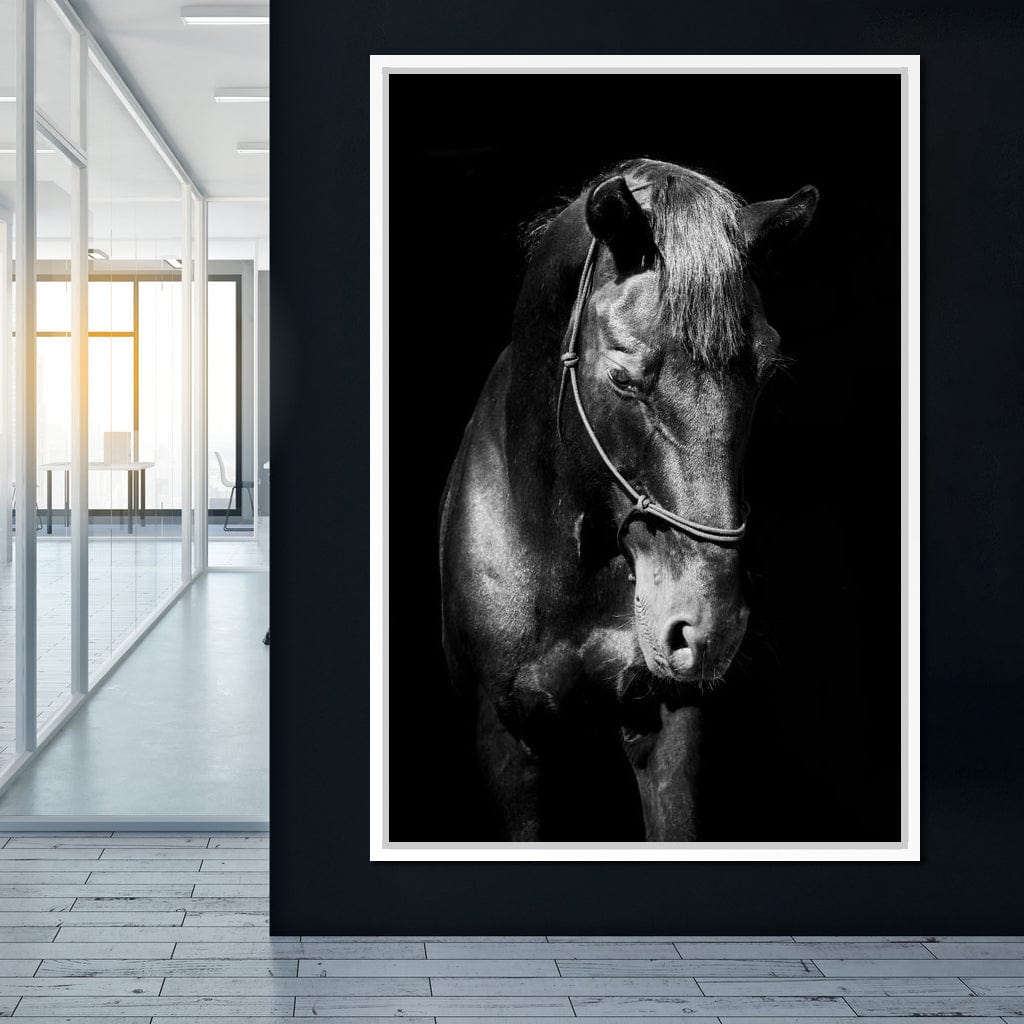 Black & White Horse Head Canvas Wall Art