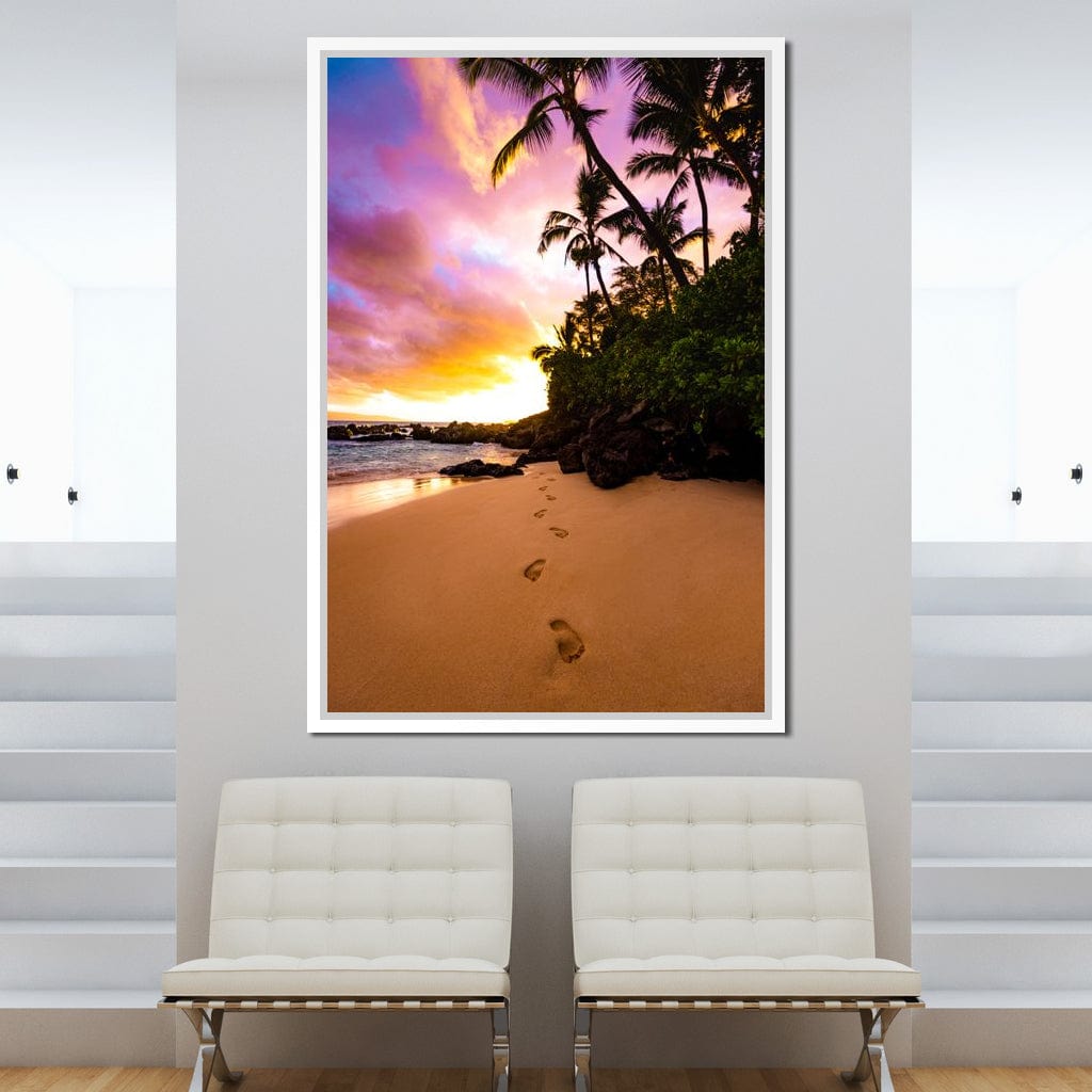 Footprints in the Sand Canvas Wall Art