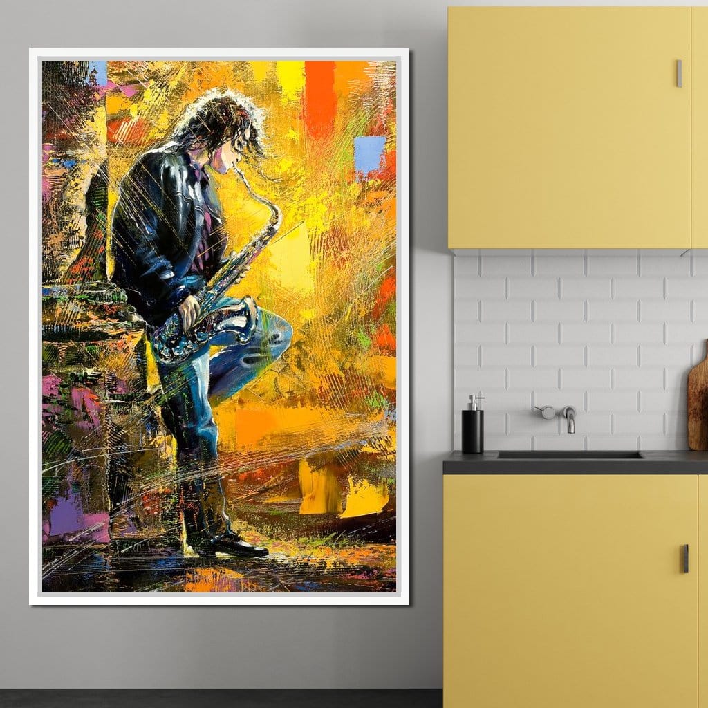 Man With Saxophone Canvas Wall Art