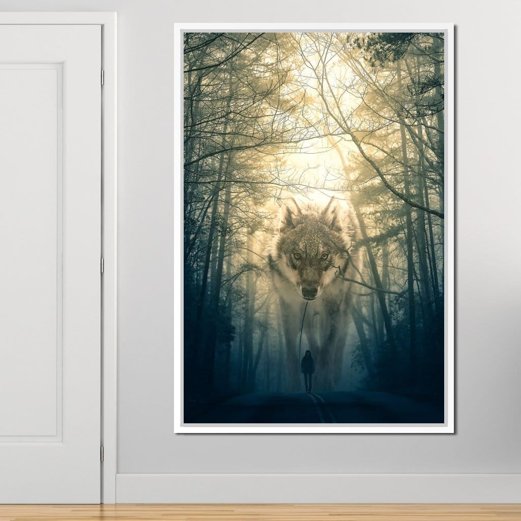 Wolf Walking - Alex Graphex Canvas Wall Art