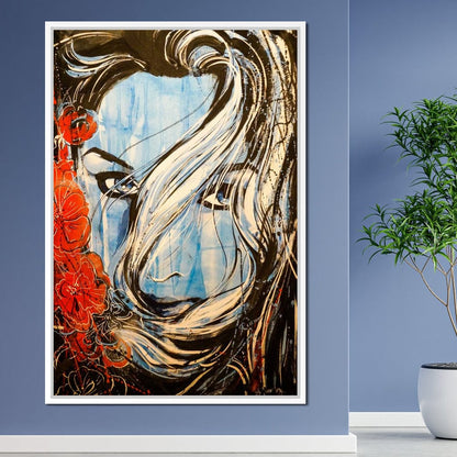 Blue Girl Canvas Wall Art