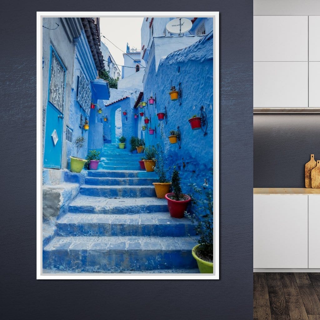 Chefchaouen - Blue village in Morocco Canvas Wall Art