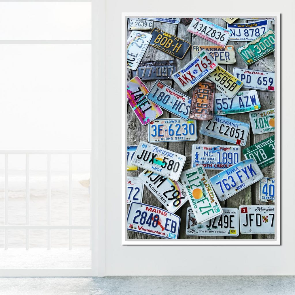 License Plates Canvas Wall Art