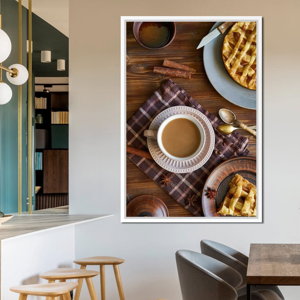 Cup of Coffee with Sugar Pie Canvas Wall Art